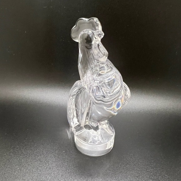 CRISTAL DE SEVRES Crystal Clear Rooster Figurine Sculpture - Picture 3 of 8